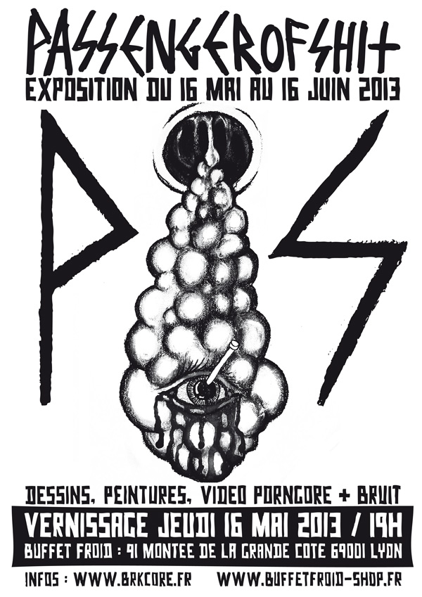 Exposition de dessins et peintures de Passenger Of Shit à Buffet Froid